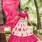 Lorenvalley Pink Artistry in Tussar Silk with Bandhej Print Lehenga Choli | Swadesiicart
