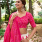Lorenvalley Pink Artistry in Tussar Silk with Bandhej Print Lehenga Choli | Swadesiicart