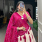 Lorenvalley Pink Artistry in Tussar Silk with Bandhej Print Lehenga Choli | Swadesiicart