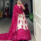 Lorenvalley Pink Artistry in Tussar Silk with Bandhej Print Lehenga Choli | Swadesiicart