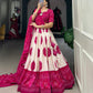Lorenvalley Pink Artistry in Tussar Silk with Bandhej Print Lehenga Choli | Swadesiicart
