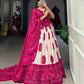 Lorenvalley Pink Artistry in Tussar Silk with Bandhej Print Lehenga Choli | Swadesiicart
