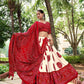 Lorenvalley Red Artistry in Tussar Silk with Bandhej Print Lehenga Choli | Swadesiicart