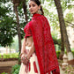 Lorenvalley Red Artistry in Tussar Silk with Bandhej Print Lehenga Choli | Swadesiicart