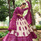 Lorenvalley Wine Artistry in Tussar Silk with Bandhej Print Lehenga Choli | Swadesiicart