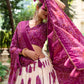 Lorenvalley Wine Artistry in Tussar Silk with Bandhej Print Lehenga Choli | Swadesiicart