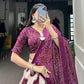 Lorenvalley Wine Artistry in Tussar Silk with Bandhej Print Lehenga Choli | Swadesiicart