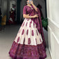 Lorenvalley Wine Artistry in Tussar Silk with Bandhej Print Lehenga Choli | Swadesiicart