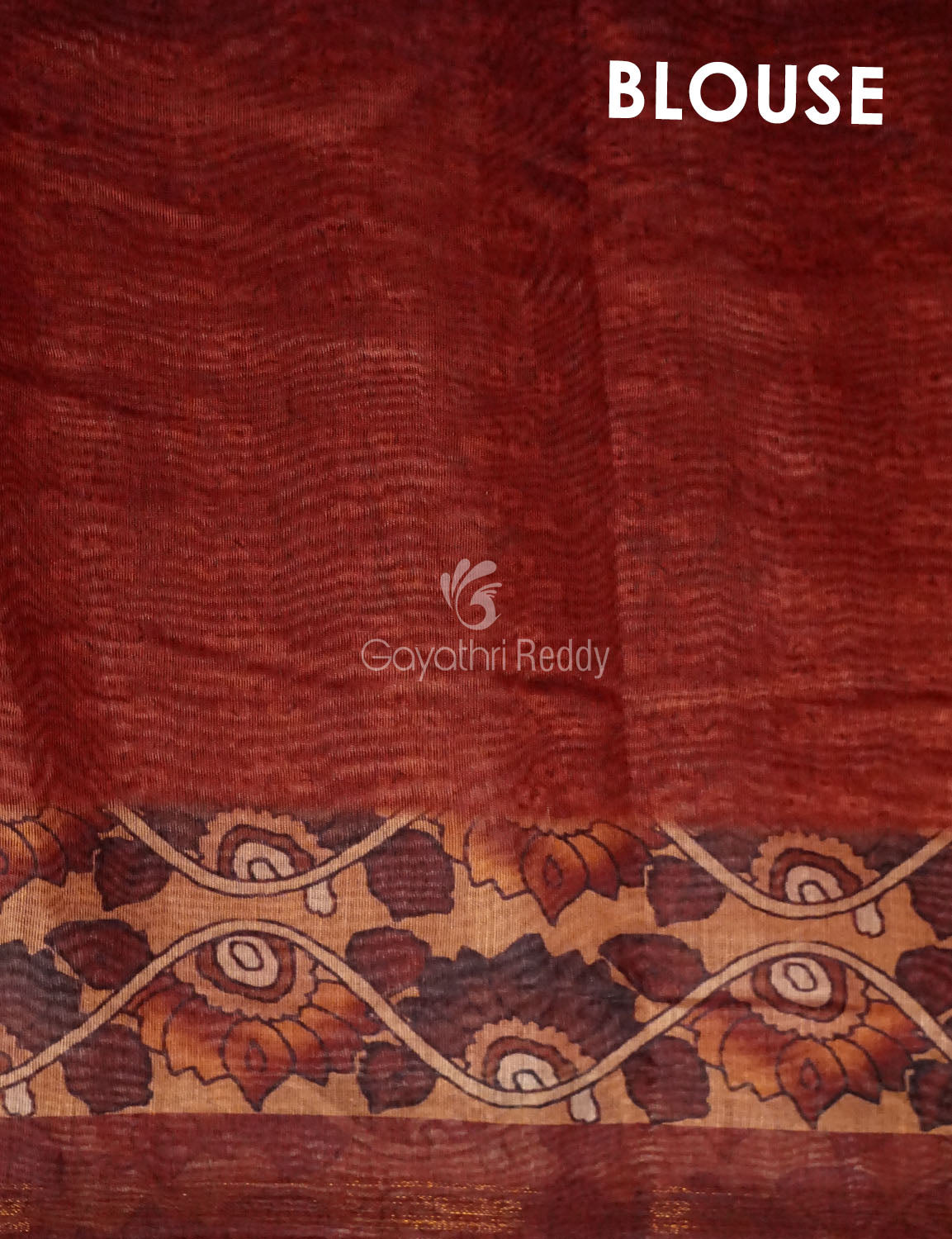 Red Colour With Self Print Design Semi Chanderi Saree By Gayathri Reddy Designer Studio | Swadesiicart