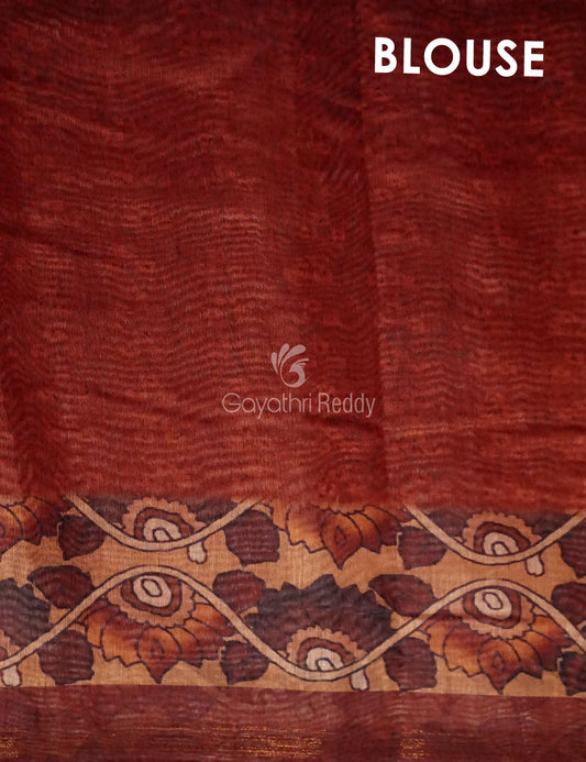 Red Colour With Self Print Design Semi Chanderi Saree By Gayathri Reddy Designer Studio | Swadesiicart