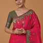 Monjolika Fashion Pink Banarasi Silk Blend SareeWith Zari Woven Rich Brocade Design | Swadesiicart