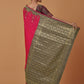 Monjolika Fashion Pink Banarasi Silk Blend SareeWith Zari Woven Rich Brocade Design | Swadesiicart