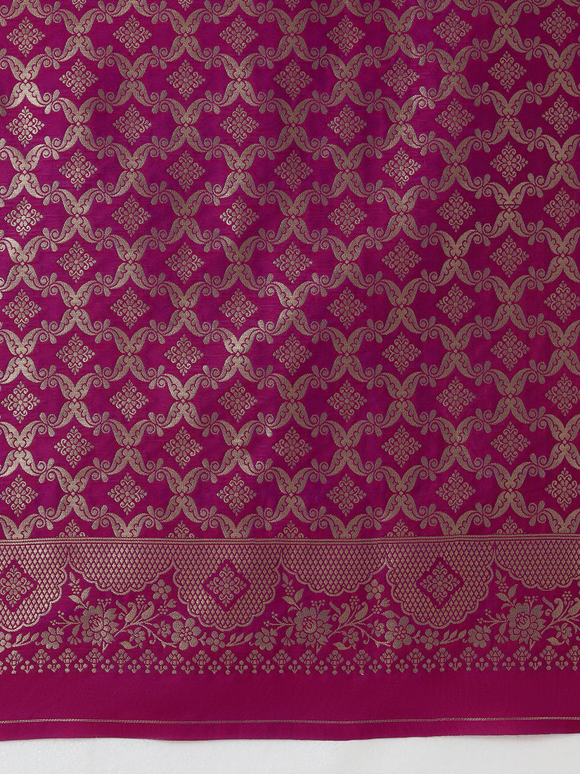 Monjolika Fashion Olive Banarasi Silk Blend SareeWith Zari Woven Rich Brocade Design | Swadesiicart