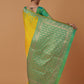 Monjolika Fashion Yellow Banarasi Silk Blend SareeWith Zari Woven Rich Brocade Design | Swadesiicart
