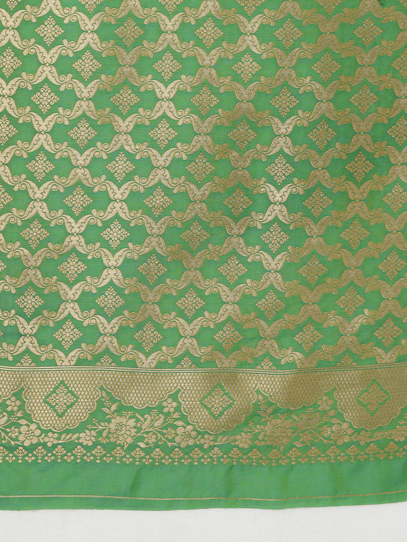 Monjolika Fashion Yellow Banarasi Silk Blend SareeWith Zari Woven Rich Brocade Design | Swadesiicart