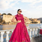 Lorenvalley Pink Tussar Silk Floral Print With Foil Work Lehenga Choli | Swadesiicart