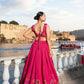 Lorenvalley Pink Tussar Silk Floral Print With Foil Work Lehenga Choli | Swadesiicart