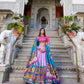 Lorenvalley Lavender Tussar Silk Kalamkari With Foil Work Lehenga Choli with Dupatta | Swadesiicart