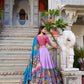 Lorenvalley Lavender Tussar Silk Kalamkari With Foil Work Lehenga Choli with Dupatta | Swadesiicart