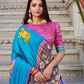 Lorenvalley Lavender Tussar Silk Kalamkari With Foil Work Lehenga Choli with Dupatta | Swadesiicart