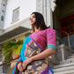 Lorenvalley Lavender Tussar Silk Kalamkari With Foil Work Lehenga Choli with Dupatta | Swadesiicart