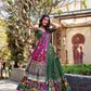 Lorenvalley Mehendi Tussar Silk Kalamkari With Foil Work Lehenga Choli | Swadesiicart