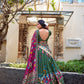 Lorenvalley Mehendi Tussar Silk Kalamkari With Foil Work Lehenga Choli | Swadesiicart