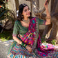 Lorenvalley Mehendi Tussar Silk Kalamkari With Foil Work Lehenga Choli | Swadesiicart
