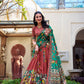 Lorenvalley Rust Tussar Silk Kalamkari With Foil Work Lehenga Choli | Swadesiicart