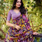 Lorenvalley Lavender Vichitra Silk Sequins and Thread Embroidery Work with Kalamkari Print Border Lehenga Choli with Dupatta | Swadesiicart
