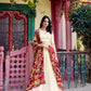 Lorenvalley Off White Vichitra Silk Sequins and Thread Embroidery Work with Kalamkari Print Border Lehenga Choli with Dupatta | Swadesiicart