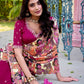 Lorenvalley Pink Vichitra Silk Sequins and Thread Embroidery Work with Kalamkari Print Border Lehenga Choli with Dupatta | Swadesiicart