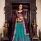 Lorenvalley Firozi Tussar Silk Printed With Foil Work Lehenga Choli with Dupatta | Swadesiicart