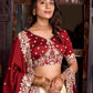 Lorenvalley Off White Tussar Silk Printed With Foil Work Lehenga Choli with Dupatta | Swadesiicart