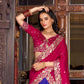 Lorenvalley Royal Blue Tussar Silk Printed With Foil Work Lehenga Choli with Dupatta | Swadesiicart
