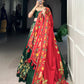 Lorenvalley Green Tussar Silk Printed And Foil Work With Lace Touch Up Lehenga Choli with Dupatta | Swadesiicart
