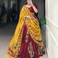 Lorenvalley Maroon Tussar Silk Printed And Foil Work With Lace Touch Up Lehenga Choli with Dupatta | Swadesiicart