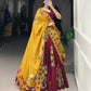 Lorenvalley Maroon Tussar Silk Printed And Foil Work With Lace Touch Up Lehenga Choli with Dupatta | Swadesiicart