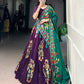 Lorenvalley Purple Tussar Silk Printed And Foil Work With Lace Touch Up Lehenga Choli with Dupatta | Swadesiicart