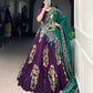 Lorenvalley Purple Tussar Silk Printed And Foil Work With Lace Touch Up Lehenga Choli with Dupatta | Swadesiicart