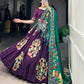 Lorenvalley Purple Tussar Silk Printed And Foil Work With Lace Touch Up Lehenga Choli with Dupatta | Swadesiicart
