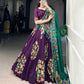 Lorenvalley Purple Tussar Silk Printed And Foil Work With Lace Touch Up Lehenga Choli with Dupatta | Swadesiicart