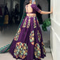 Lorenvalley Purple Tussar Silk Printed And Foil Work With Lace Touch Up Lehenga Choli with Dupatta | Swadesiicart