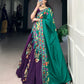 Lorenvalley Purple Tussar Silk Printed And Foil Work With Lace Touch Up Lehenga Choli with Dupatta | Swadesiicart