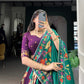 Lorenvalley Purple Tussar Silk Printed And Foil Work With Lace Touch Up Lehenga Choli with Dupatta | Swadesiicart