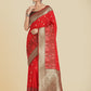 Monjolika Fashion Red Color Banarasi Soft Silk Trendy Saree | Swadesiicart