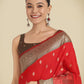 Monjolika Fashion Red Color Banarasi Soft Silk Trendy Saree | Swadesiicart
