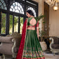 Lorenvalley Green Kanchipuram Printed With Zari Weaving Work Lehenga Choli with Dupatta | Swadesiicart