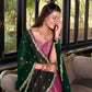 Lorenvalley Pink Kanchipuram Printed With Zari Weaving Work Lehenga Choli with Dupatta | Swadesiicart
