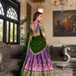 Lorenvalley Purple Kanchipuram Printed With Zari Weaving Work Lehenga Choli with Dupatta | Swadesiicart